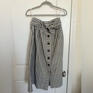 Topshop white and gray button down skirt